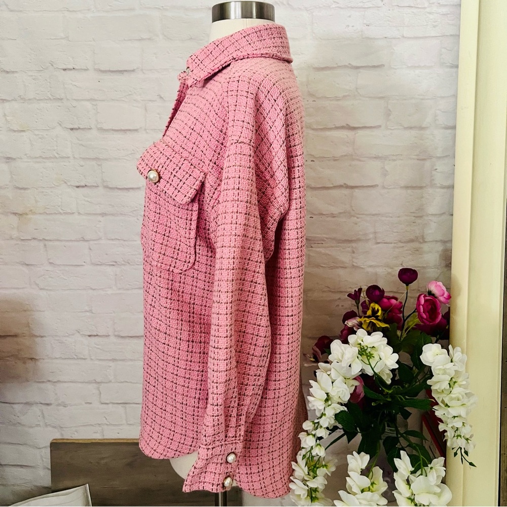 Pink Tweed Shacket - Picture 6 of 13